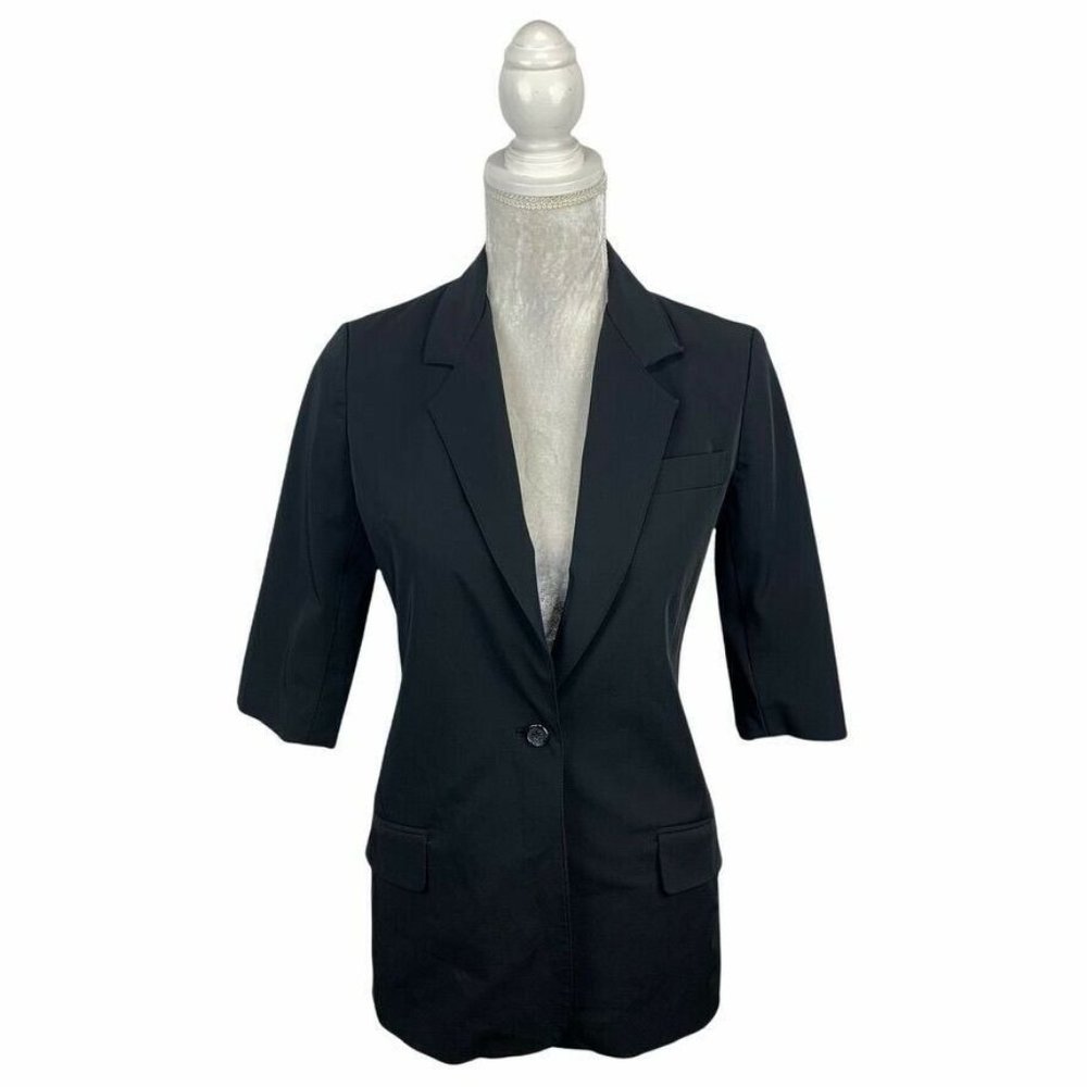 Elizabeth and James Black Blazer One Button 2‎